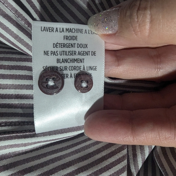 Robert Graham Luther Dress Shirt Men XL Burgundy Stripe Button Long Sleeve NWT - Picture 15 of 16